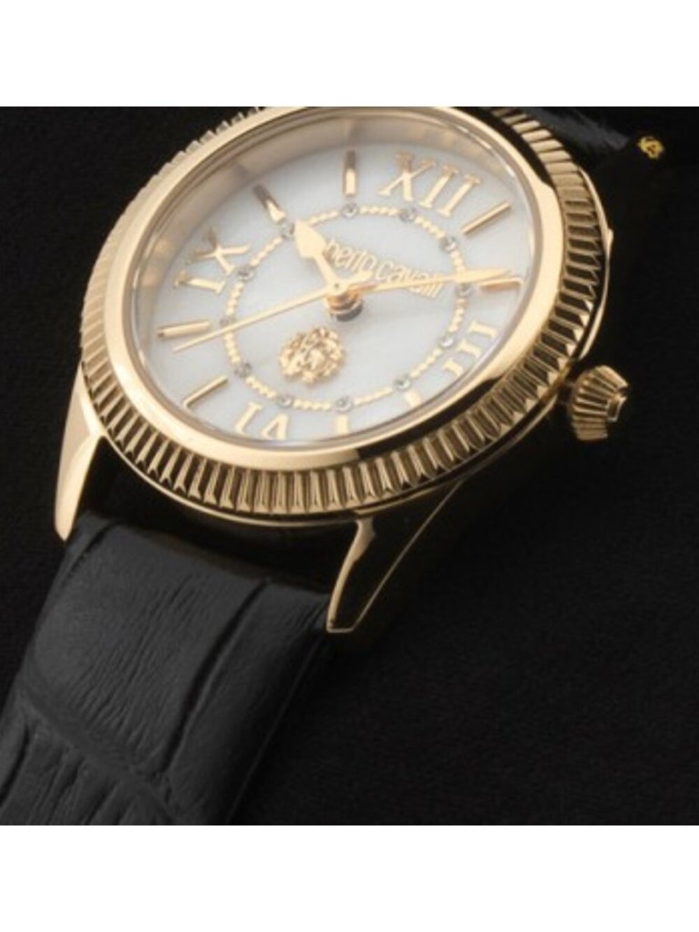 ROBERTO CAVALLI Women's Gold Mother Of Pearl Leather Strap Watch - Picture 4 of 5